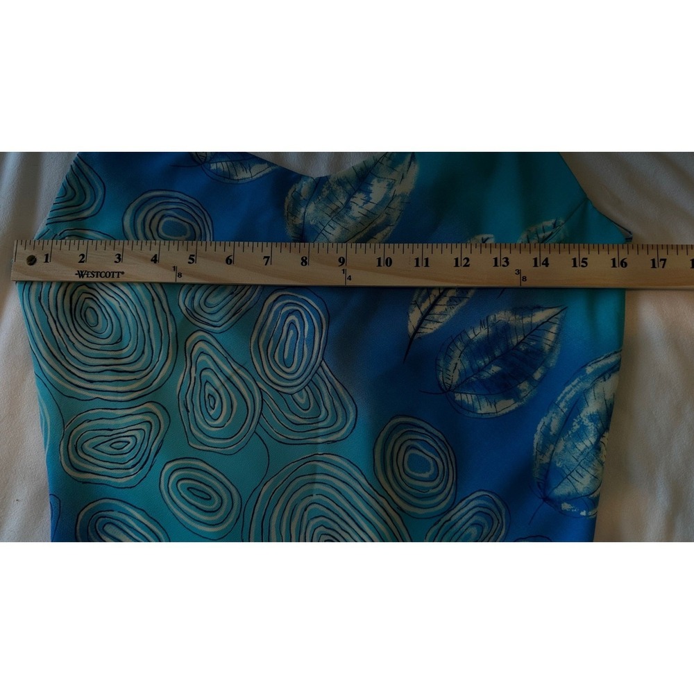 Lapis Y2K String Aqua Slip Satin Dress Whimsical Medium Blue Chiffon Dopamine - Picture 8 of 10